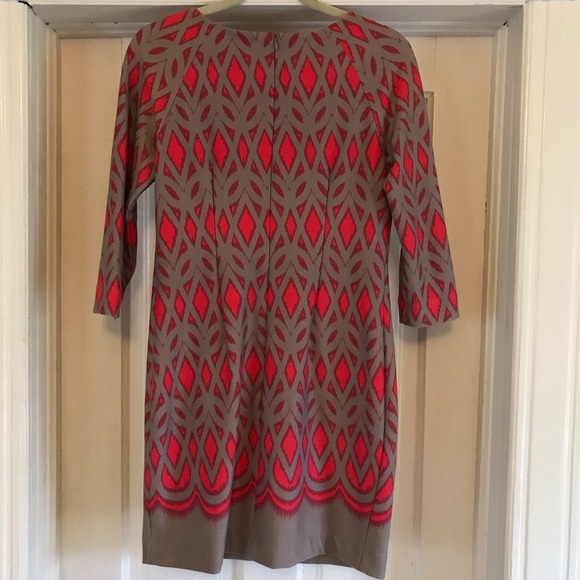 Just Taylor gray pink 3/4 sleeve shift dress, 2 - Picture 3 of 6